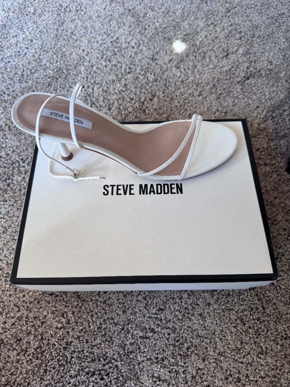 White leather heels